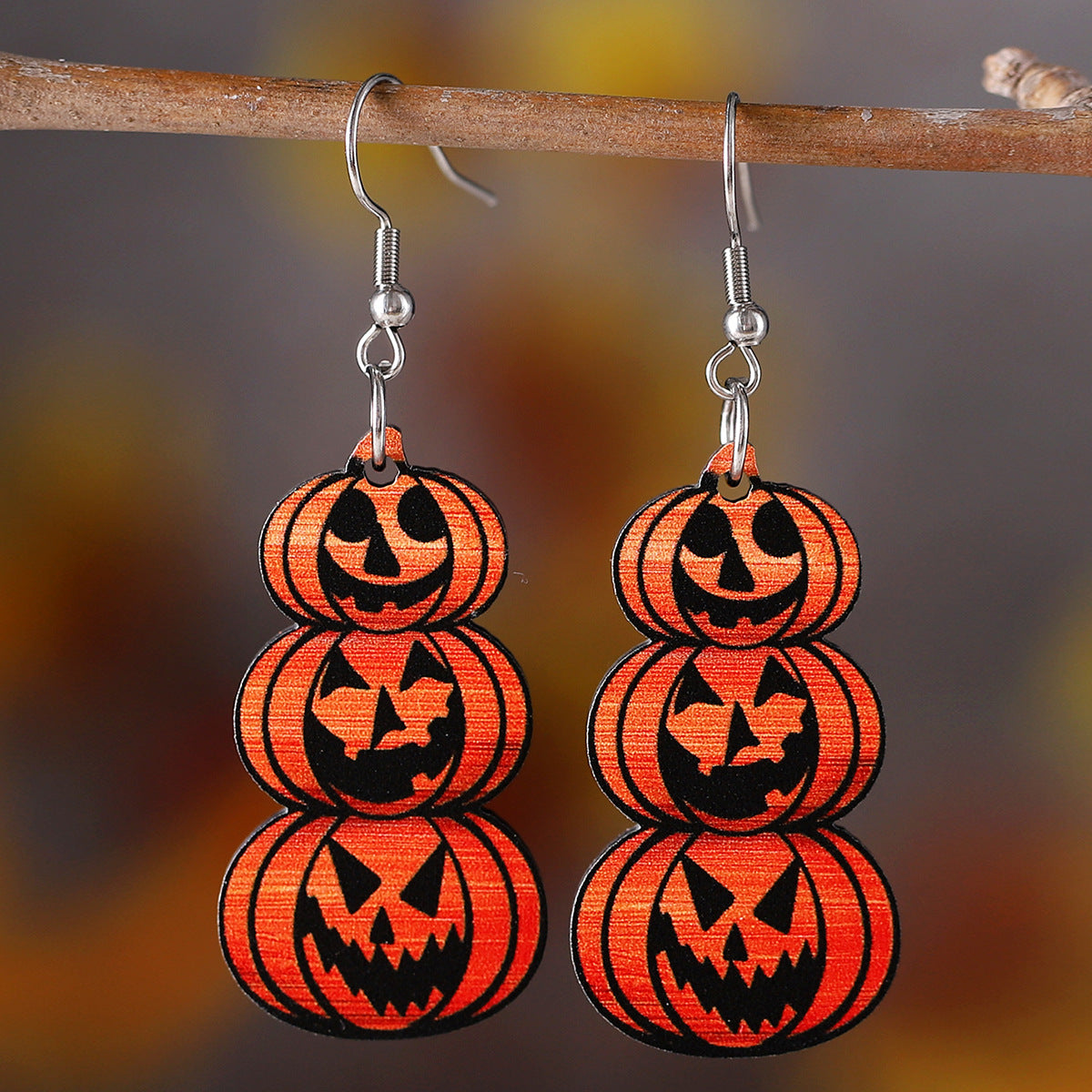 Wholesale  wooden gothic style double-sided earrings